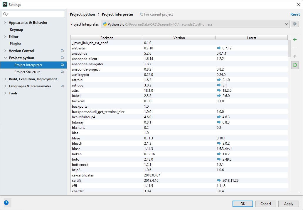 ../../_images/PyCharmSettingsSelectedProjectInterpreter.jpg